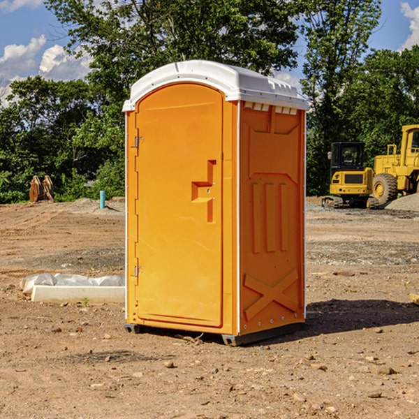 how often are the portable restrooms cleaned and serviced during a rental period in Counselor